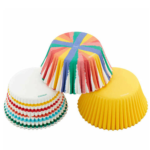 Wilton Rainbow, Striped & Yellow Standard Baking Cups 75pcs