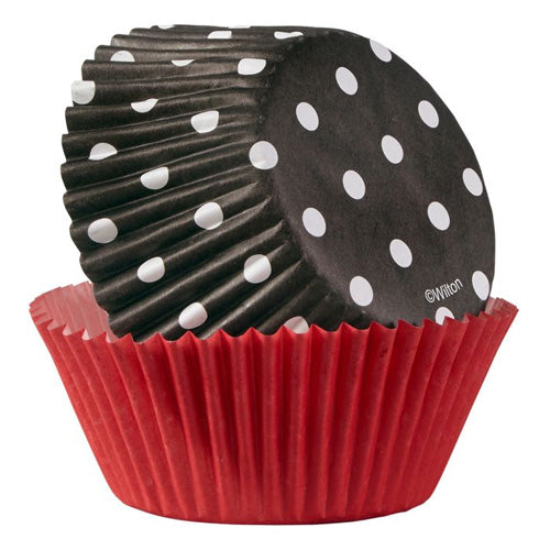 Wilton Red & Black Polka Dot Baking Cups 75pcs