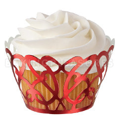 Wilton Red Foil Swirls Cupcake Wrappers 18pcs