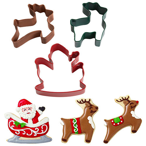 Wilton Santa Reindeer Christmas Cutters 3pcs