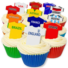 World Cup Teams Edible Wafer Soccer Football Jersey 12pcs