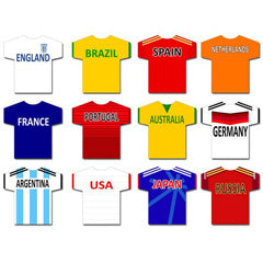 World Cup Teams Edible Wafer Soccer Football Jersey 12pcs