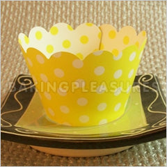 Yellow Polka Dot Cupcake Wrappers 12pcs