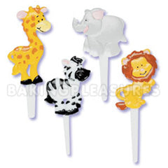 Zoo Animals Cupcake Picks 12pcs